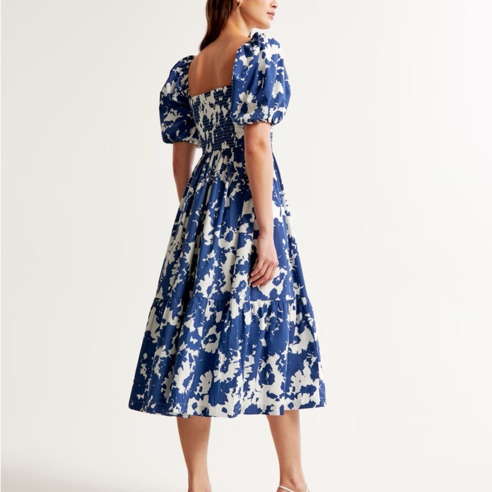 The A&F Emerson Poplin Puff Sleeve Midi Dress - Picture 2 of 4